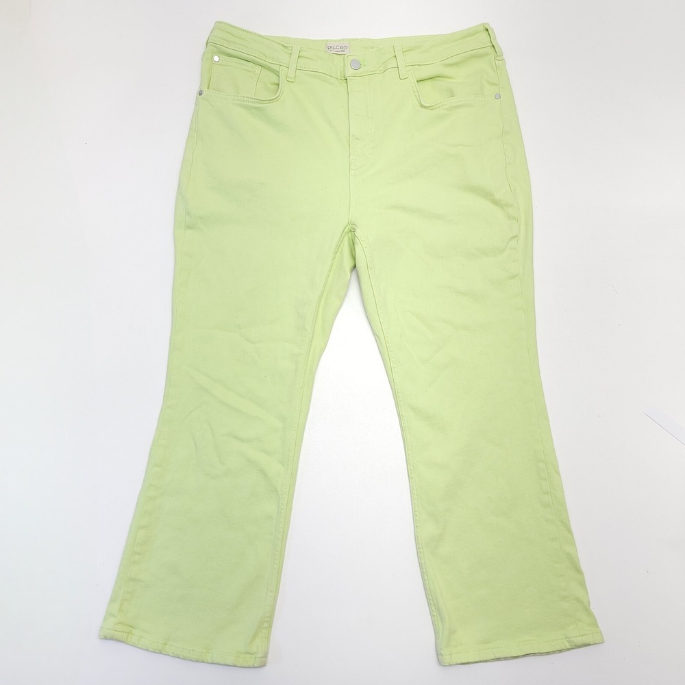 Anthropologie Pilcro Pants Women's 34 Yaya Preppy Stretch Alo Lime Green Denim